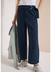 Culotte Cecil "Neele", Damen, Gr. XXL (46), L&auml;nge 26, universal blau, Web, Obermaterial: 76% Viskose, 24% Polyamid, Strukturmuster, unifarben, loose fit kn&ouml;chelfrei, Hosen Culotte, Wide Leg, Loose Fit - l&auml;ssig und bequem