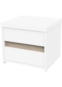 Nachtschrank Demeyere Group, wei&szlig;, neutral, B:43,1cm H:38,8cm, Holzwerkstoff, Schr&auml;nke, Nachtschrank