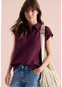 Kurzarmbluse Cecil, Damen, Gr. S (38), sweet grape rot, Web, Obermaterial: 76% Viskose, 24% Polyamid, unifarben, regular fit normal, ohne Ausschnitt, Blusen Kurzarmbluse, mit dekorativer Knopfleiste