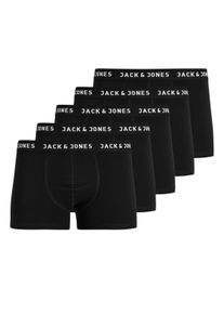 Jack & Jones Trunk JACK & JONES JUNIOR "JACHUEY eng anliegend, mit Stretchbund, 5er Pack", Jungen, Gr. 128, 5 Stk., schwarz (schwarz pack), Jersey, Obermaterial: 95% Baumwolle, 5% Elasthan, unifarben, eng, Unterhosen Trunk, unifarben, casual, eng, Jersey