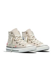 Sneaker Converse "CHUCK TAYLOR ALL STAR", M&auml;dchen, Gr. 35, clear skies, vintage wei&szlig;, schwarz, Textil, Schuhe Sneaker, f&uuml;r Kinder, sportlicher Stil, mit Gummilaufsohle, mit Schn&uuml;rung