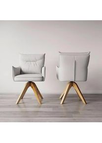 Armlehnstuhl Lorelei Hellgrau Webstoff Drehbar Gepolstert