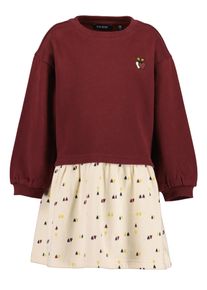 Sweatkleid Blue Seven, M&auml;dchen, Gr. 122, N-Gr, burgund, angeraute Sweatware, Obermaterial: 100% Baumwolle, bedruckt, regular fit knieumspielend, Rundhals, weit Rippb&uuml;ndchen, Kleider Sweatkleid, mit kleiner Bruststickerei