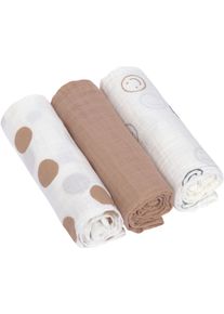 L&auml;ssig Stoffwindeln L&Auml;SSIG "Mulltuch-Set L, Tiny Smile maple", Baby, Gr. 3 Stk., beige, Baumwolle, Windeln Stoffwindeln