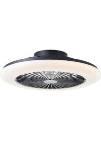 Brilliant LED Deckenleuchte "Salerno", schwarz, &Oslash; 48cm H: 13cm, 1 Stk., Leuchten, Ventilator, 49 cm, digitales RGB, CCT, 4700 lm, dimmbar, 3000-6500 K, LED Deckenleuchte