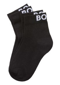Freizeitsocken BOSS "2P SH Logo CC W", Damen, Gr. 35-38, schwarz (schwarz 001), Baumwollmischung, unifarben, elastisch, Socken Freizeitsocken, mit eingestricktem BOSS Logoschriftzug