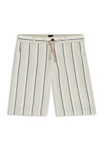 Grote Maten - BOSS Orange - Lichte shorts met strepen van een linnen-katoenmix - 44/30