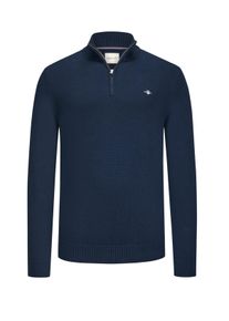 Duże Rozmiary - Gant - Bawełniany sweter z golfem i haftowanym logo - 4XL