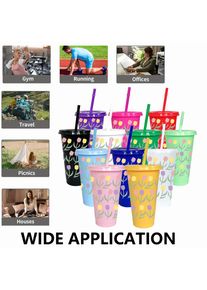 12Pcs/pack Tulip Patterns 780ml/26oz Plastic Tumbler Wedding Cold Cup Birthday Party Drinkware for Back-to-school Gifts