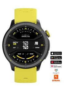 Invicta I-Tech - 2 Pro ITECH-006 Herenhorloge - Smartwatch Uurwerk - Roestvrij Staal met Zwarte Wijzerplaat - 46 mm