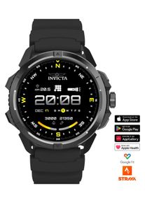 Invicta I-Tech ITECH-009 Herenhorloge - Smartwatch Uurwerk - Roestvrij Staal met Zwarte Wijzerplaat - 47 mm
