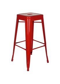 Mid.you , Rot , Metall , 44x77x44 cm , stapelbar , Esszimmer, Barm&ouml;bel, Barhocker