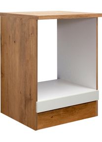 Herdumbauschrank Flex-Well "Vintea", beige (magnolia matt, lancelot oak), B:60cm H:85cm T:60cm, Holzwerkstoff, Schr&auml;nke, Herdumbauschrank, (B x H x T) 60 x 85 x 60 cm, inkl. Arbeitsplatte