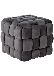 Hocker Jahnke "WEB ART S", silber (platingrau), B:50cm H:42,5cm T:50cm, Hocker, Hocker, Hocker, Couchtisch, Beistelltisch gepolstert in edler Flechtoptik