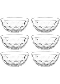 Schale Leonardo "CUCINA OPTIC, 10 cm, 6er-Set", transparent, H:4,6cm &Oslash;:10cm, Glas, Sch&uuml;sseln, Schale, sp&uuml;lmaschinengeeignet