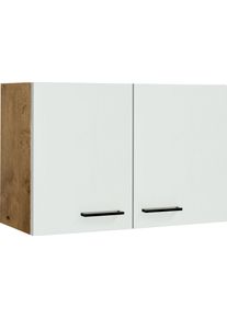 H&auml;ngeschrank Flex-Well "Vintea", beige (magnolia matt, lancelot oak), B:80cm H:54,8cm T:32cm, Holzwerkstoff, Schr&auml;nke, H&auml;ngeschrank, (B x H x T) 80 x 54,8 x 32 cm, mit Metallgriffen