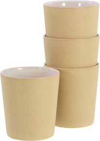Becher Creatable "Futuro", beige (sand, wei&szlig;), 500ml, 4 Stk., Steinzeug, Trinkgef&auml;&szlig;e, Becher, Kaffeebecher, 4-teilig, 500 ml