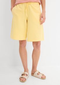 Sweat-Bermuda aus reiner Bio-Baumwolle, gelb, Gr&ouml;&szlig;e 48/50 (XL), 100% Baumwolle, bonprix