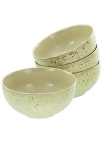 Schale Creatable "Nature Collection, Buddha Bowl 4-tlg", braun (earth), H:7,5cm &Oslash;:17,5cm, Steinzeug, Sch&uuml;sseln, Schale, Handwerklicher Look, Vintage, H&ouml;he 7,5 cm