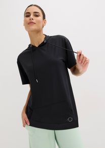 Oversized Sport-Shirt mit Kapuze schnelltrocknend, schwarz, Gr&ouml;&szlig;e 52/54 (XXL), bonprix