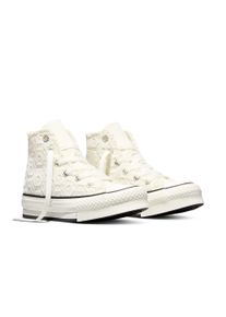 Sneaker Converse "CHUCK TAYLOR ALL STAR EVA LIFT PLATFORM FLORAL CROCHET", M&auml;dchen, Gr. 35, egret, schwarz, egret, Synthetik, Schuhe Sneaker, f&uuml;r sportliche Aktivit&auml;ten, mit leicht profiliertem Laufsohlenprofil