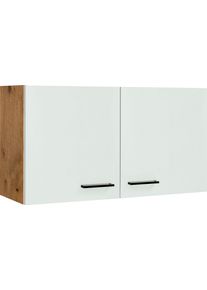 H&auml;ngeschrank Flex-Well "Vintea", beige (magnolia matt, lancelot oak), B:100cm H:54,8cm T:32cm, Holzwerkstoff, Schr&auml;nke, H&auml;ngeschrank, (B x H x T) 100 x 54,8 x 32 cm, mit Metallgriffen