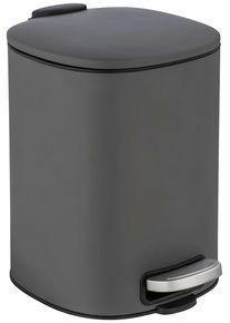 Kosmetikeimer Wenko "Alassio", grau (grau, schwarz), B:24,5cm H:20,5cm T:27cm, Stahl, M&uuml;lleimer, Kosmetikeimer, 5 Liter, BxTxH: 24,5x27x20,5 cm