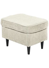Hocker ED EXCITING DESIGN "Oskar", beige, B:63cm H:43cm T:42cm, 92% Polyester, 8% Nylon, Hocker, Hocker, mit Massivholzf&uuml;&szlig;en