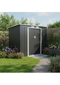 Ger&auml;tehaus Konifera "Gartenhaus "Max" aus langlebigem Metall", grau (anthrazit), Stahlblech, Ger&auml;teh&auml;user, Ger&auml;tehaus, inklusive Fundamentrahmen, Topseller