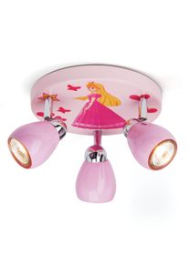 Brilliant LED Deckenstrahler "PRINCESS", rosa, 3, &Oslash; 31cm H: 11cm, Leuchten, Spotrondell rosa, 3 x GU10 max. 3W, 11cm H&ouml;he, schwenkbar, Metall, LED Deckenstrahler