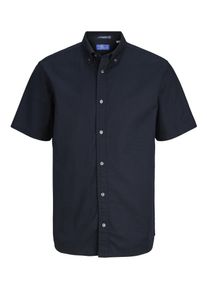Jack & Jones Kurzarmhemd JACK & JONES "JPRBLUHARVEY OXFORD S/S SHIRT", Herren, Gr. XXL, N-Gr, sky captain fit:regular fit, Web, Obermaterial: 97% Baumwolle, 3% Elasthan, unifarben, regular fit normal, ohne Ausschnitt, gerader Abschluss, Hemden Kurzarmhemd, mit Button-Down Kragen
