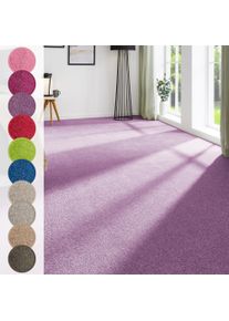 Teppichboden ANDIAMO "Ines, Kr&auml;uselvelours, Gesamth&ouml;he 8,5 mm, Luxusklasse LC2", lila (dunkellila), B:400cm L:300cm, Kunstfaser, Teppiche, Teppichboden, Uni Farben, Breite 400 cm, strapazierf&auml;hig & pflegeleicht