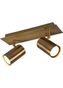 Trio LEUCHTEN Deckenstrahler "Marley", grau (messingfarben), 2, &Oslash; 6cm H: 15cm, 1 Stk., Leuchten, Leuchtmittel frei w&auml;hlbar; Altmessingoptik, Spots dreh- und schwenkbar, Deckenstrahler