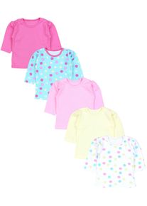 Langarmshirt TUPTAM "Shirt Baby M&auml;dchen Langarmshirt 5er Set", M&auml;dchen, Gr. 62, lila (bunte polka dots amaranth rosa gelb), Obermaterial: 100% Baumwolle CO., Shirts Langarmshirt