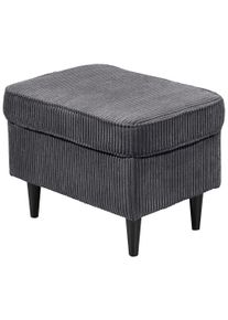 Hocker ED EXCITING DESIGN "Oskar", grau (dunkelgrau), B:63cm H:43cm T:42cm, 92% Polyester, 8% Nylon, Hocker, Hocker, mit Massivholzf&uuml;&szlig;en
