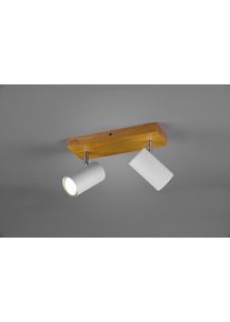 Trio LEUCHTEN Deckenstrahler "Marley", wei&szlig;, 2, &Oslash; 6cm H: 16cm, 1 Stk., Leuchten, mit Holz Baldachin, Strahler dreh- und schwenkbar, Deckenstrahler