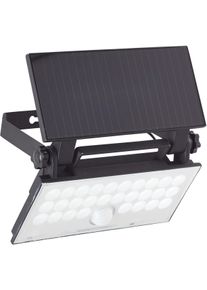 LED Au&szlig;en-Wandleuchte Brilliant "Luton", schwarz, B:19cm H:4cm T:19cm, Leuchten, LED Au&szlig;en-Wandleuchte, Solar, 19 cm, 1000 lm, 4100 K, schwenkbar, schwarz
