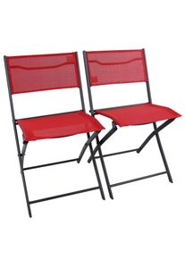 Gartenstuhl Vcm "2-tlg. Gartenstuhl Balkonstuhl Klappstuhl Sumila", rot, B:45cm T:46cm, Obermaterial: 80% Textilmaterial TEXMAT. 20% Metall MT., St&uuml;hle, Gartenstuhl