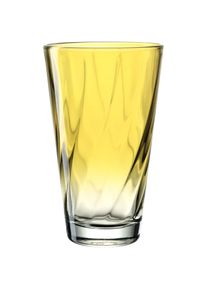 Gl&auml;ser-Set Leonardo "Trinkglas, TWIST, 300 ml, 4er-Set", gelb, H:13cm &Oslash;:8cm, Glas, Trinkgef&auml;&szlig;e, Gl&auml;ser-Set, Longdrinkbecher, sp&uuml;lmaschinengeeignet