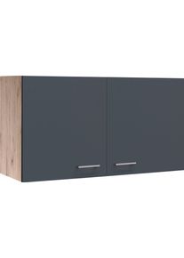 H&auml;ngeschrank Flex-Well "Morena", grau (basaltgrau, san remo eiche), B:100cm H:54,8cm T:32cm, Holzwerkstoff, Schr&auml;nke, H&auml;ngeschrank, (B x H x T) 100 x 54,8 x 32 cm - als Eckl&ouml;sung
