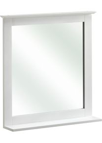 Badspiegel SAPHIR "Quickset 928 Spiegel mit Ablage, 60 cm breit, Landhaus-Stil", wei&szlig;, B:60cm H:68cm T:12cm, Holzwerkstoff, Spiegel, Badspiegel, Fl&auml;chenspiegel Wei&szlig; Glanz, ohne Beleuchtung, rechteckig