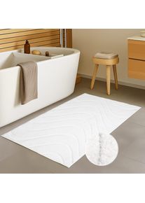 Badematte Carpet City "BAT400, Badteppich uni", wei&szlig;, H:11mm, Polyester, Badematten, Badematte, Teppich Badezimmer, Badvorleger, Anti-Rutsch, Waschbar, Duschmatte