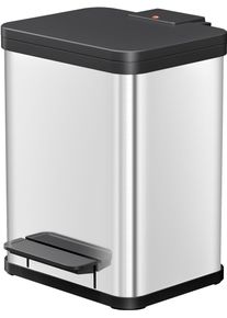 M&uuml;lleimer Hailo "&Ouml;ko duo Plus M", schwarz (edelstahlfarben, schwarz), B:34cm H:44,5cm T:33,5cm, Metall, M&uuml;lleimer, M&uuml;lleimer, 18 l, Stahlblech o. Edelstahl, Kunststoff Inneneimer, Made in Germany