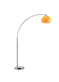 Brilliant Bogenlampe "Vessa - Bogenstehleuchte", chromfarben, orange, 1, &Oslash; 30cm H: 166cm, 1 Stk., Leuchten, Stehlampe Wohnzimmer, H 166 cm, B 122 cm, E27-Fassung, Bogenleuchte, Bogenlampe