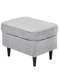 Hocker ED EXCITING DESIGN "Oskar", grau (hellgrau), B:63cm H:43cm T:42cm, 92% Polyester, 8% Nylon, Hocker, Hocker, mit Massivholzf&uuml;&szlig;en