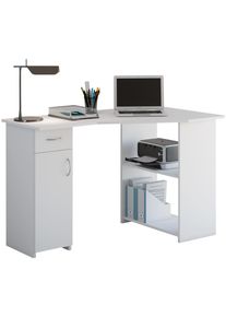 Schreibtisch Vcm "Holz Eckschreibtisch Schreibtisch B&uuml;rotisch Linzia", wei&szlig;, B:118cm T:77cm, Tische, Schreibtisch