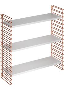 Wandregal Metaltex "Tomado", braun (kupferfarben, wei&szlig;), B:70cm H:68cm T:21cm, Regale, Wandregal, Seitengitter kupferfarben