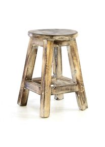 Gartenstuhl Vcm "Vintage Hocker geflammt 40cm", braun, Obermaterial: 100% Holz Wood., St&uuml;hle, Gartenstuhl