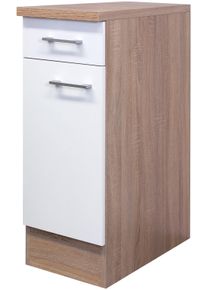 Unterschrank Flex-Well "Samoa", wei&szlig; (wei&szlig;, sonoma eiche), B:30cm H:85cm T:57cm, Holzwerkstoff, Schr&auml;nke, Unterschrank, (B x H x T) 30 x 85 x 60 cm