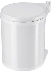 Einbaum&uuml;lleimer Hailo "Compact-Box M", wei&szlig;, H:35,5cm &Oslash;:28,5cm, Metall, M&uuml;lleimer, Einbaum&uuml;lleimer, 15 Liter, Stahlblech wei&szlig;, Kunststoff Inneneimer, Made in Germany